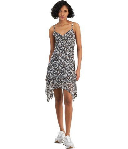 Printed Mini Asymmetrical Dress