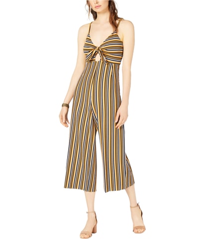 Tie Front Striped Jumpsuit