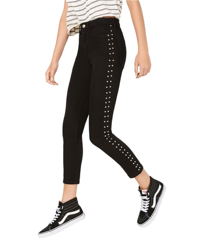Studded Straight Leg Regular Cropped Jeans