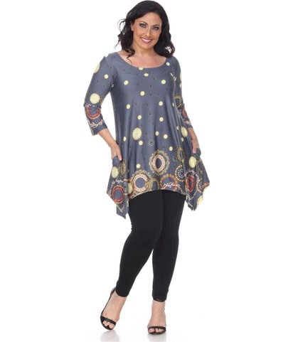 Erie Sharkbite Hem Tunic Blouse