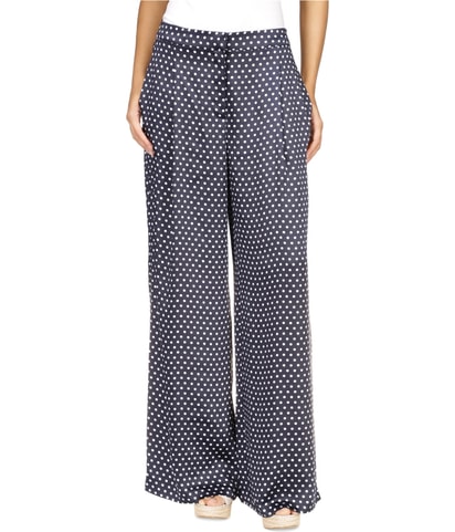 Swiss Dot Wide Leg Casual Pants