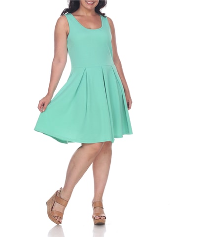 Textured Pleated A-line Dress