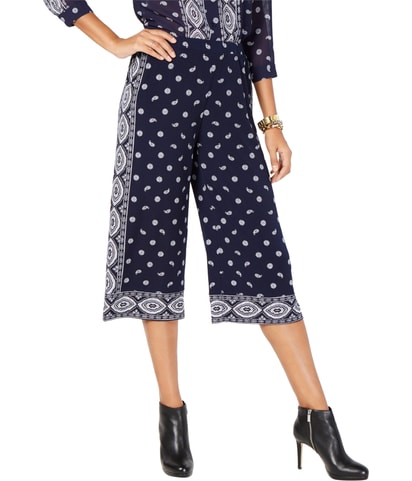 Pull-On Tapered Cropped Capri Casual Pants