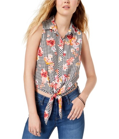 Tie Front Button Down Blouse