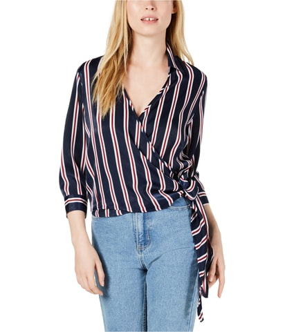 Striped Wrap Blouse