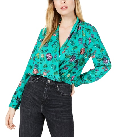 Faux Wrap Knit Blouse
