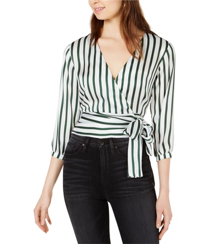 Striped Wrap Blouse