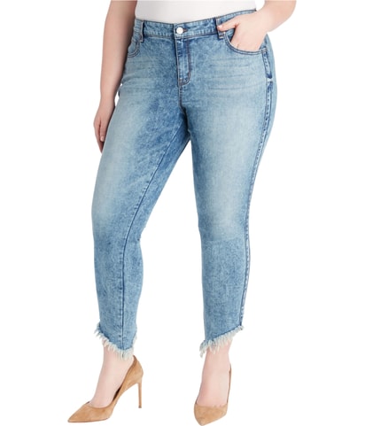 Raw-Hem Tapered Skinny Jeans