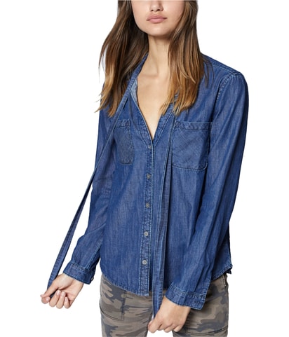 Tie Neck Button Up Shirt