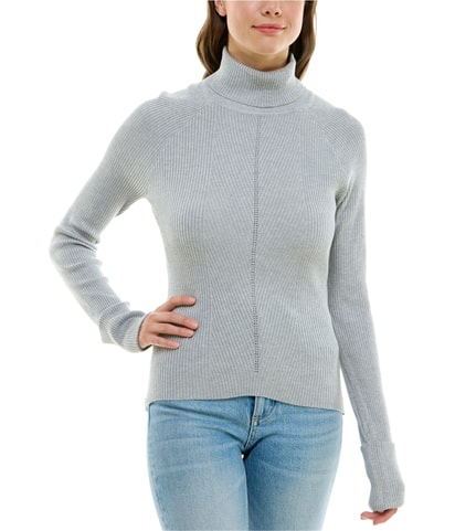 Ribbed Turtleneck Knit Blouse