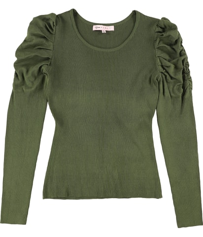 Scoop Neck Puff Shoulder Shell Blouse