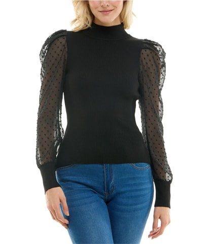 Clip-Dot Knit Blouse