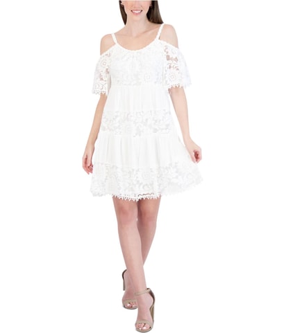 Gauze Lace Off-Shoulder Dress