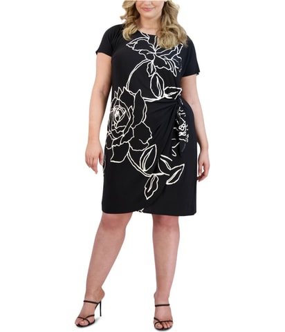 Floral-Print Wrap Midi Dress