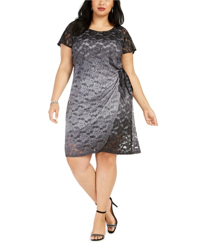 Glitter Lace Asymmetrical A-line Dress