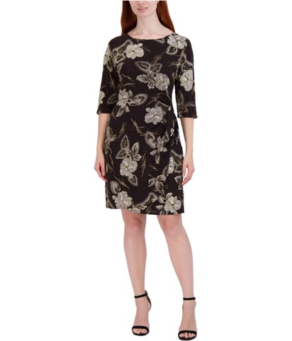 Metallic Floral Sheath Dress