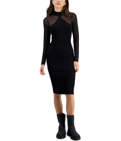 Long Sleeve Ribbed Midi Bodycon Dress