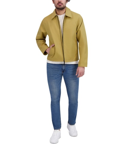 Textured Full-Zip Water-Resistant Raincoat