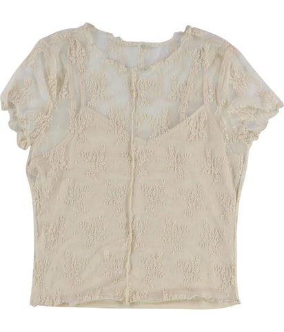Mesh Over Embellished T-Shirt