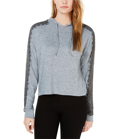Lace-Trim Hoodie Sweatshirt