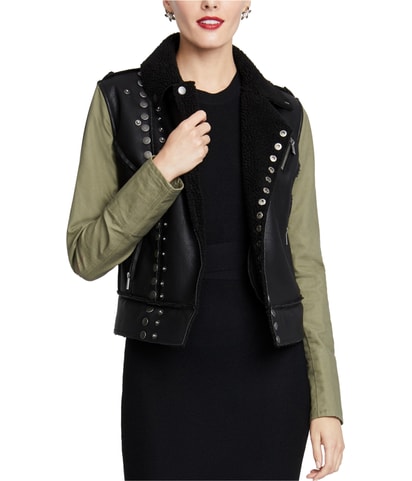 Faux-Fur Motorcycle Jacket