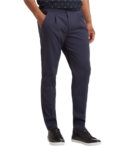 Seersucker Tapered Slim Slacks Dress Pants