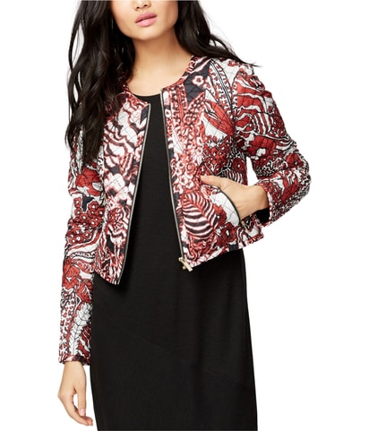Printed Quilted Cropped Jacket