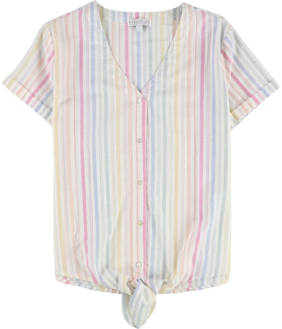 Washed Ashore Tie Front Button Down Pajama Tops