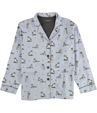 Cats In Crowns Button Down Pajama Tops