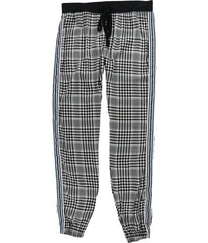 Plaid Striped Sides Pajama Jogger Pants