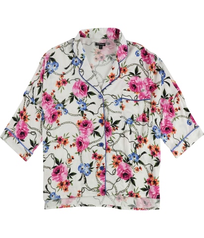 Floral Ropes & Chains Button Down Pajama Tops