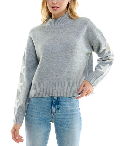 Stars Mock Turtleneck Knit Sweater