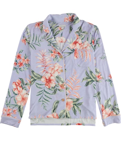 Tropical Floral Button Down Pajama Tops