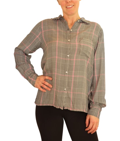 Plaid Button Down Pajama Tops