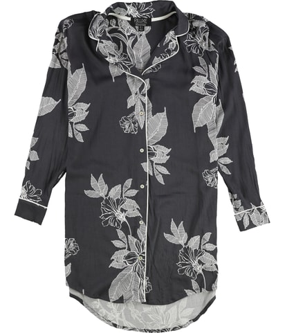 Floral Print Pajama Shirt Dress