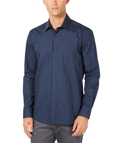 Grid Print Button Up Shirt