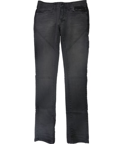 Zipper Pockets Tapered Slim Jeans