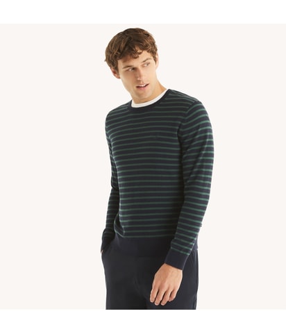 Striped Crewneck Pullover Sweater