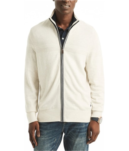 Mock-Neck Full-Zip Knit Sweater