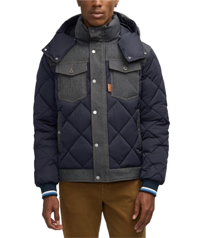 Oren Hybrid Denim With Removable Hood Puffer Jacket