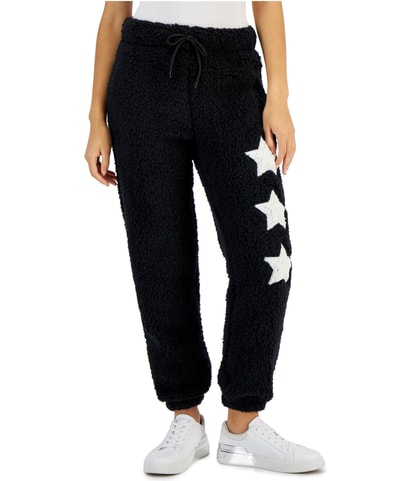 Fleece Sherpa Patch Tapered Jogger Casual Pants
