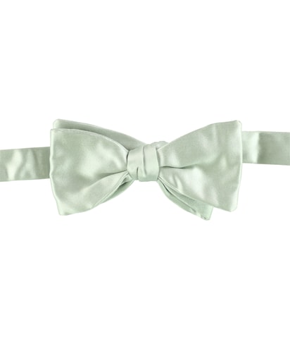 Silver Satin TBT Self-tied Bow Tie