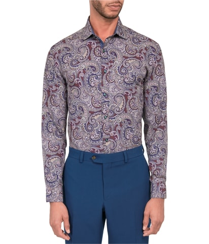 Printed Button Down Dress Shirt