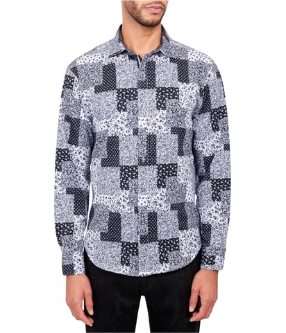 Patchwork Print Button Up Shirt