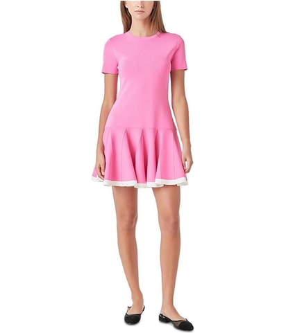Drop-Waist Pleated Dress