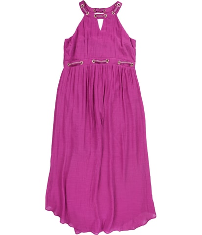 Chain Accent High-Low Dress
