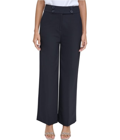 Solid Wide Leg Casual Pants