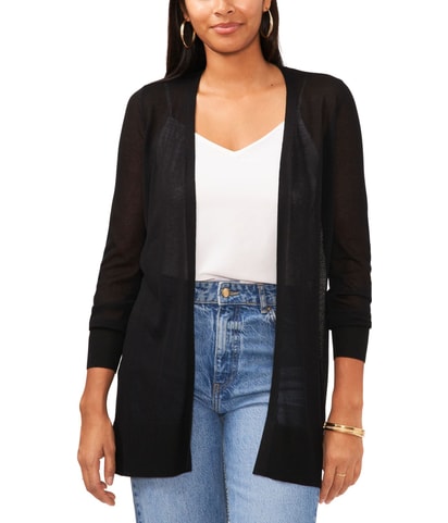 Sheer Open Front Cardigan Sweater