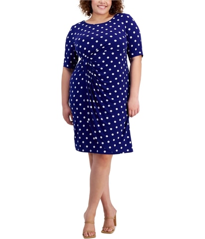 Dot-Print Sheath Dress