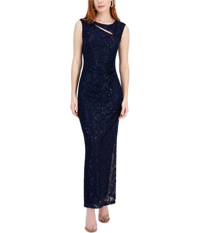 Lace Cutout Gown Dress